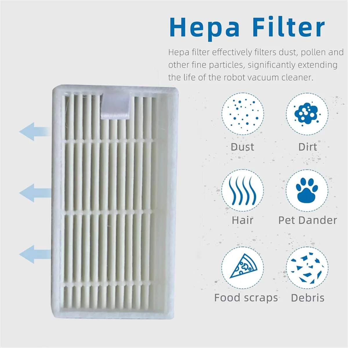 Replacement Parts for VCR04W Robot Vacuum Cleaner Accessories Washable Side Brush Hepa Filter Mop Cloth