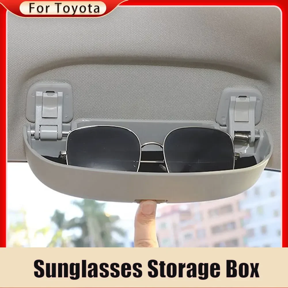 

Автомобильный чехол для солнцезащитных очков, держатель для очков для Toyota Camry Highlander RAV4 CHR Corolla Yaris, ящик для хранения очков, аксессуары