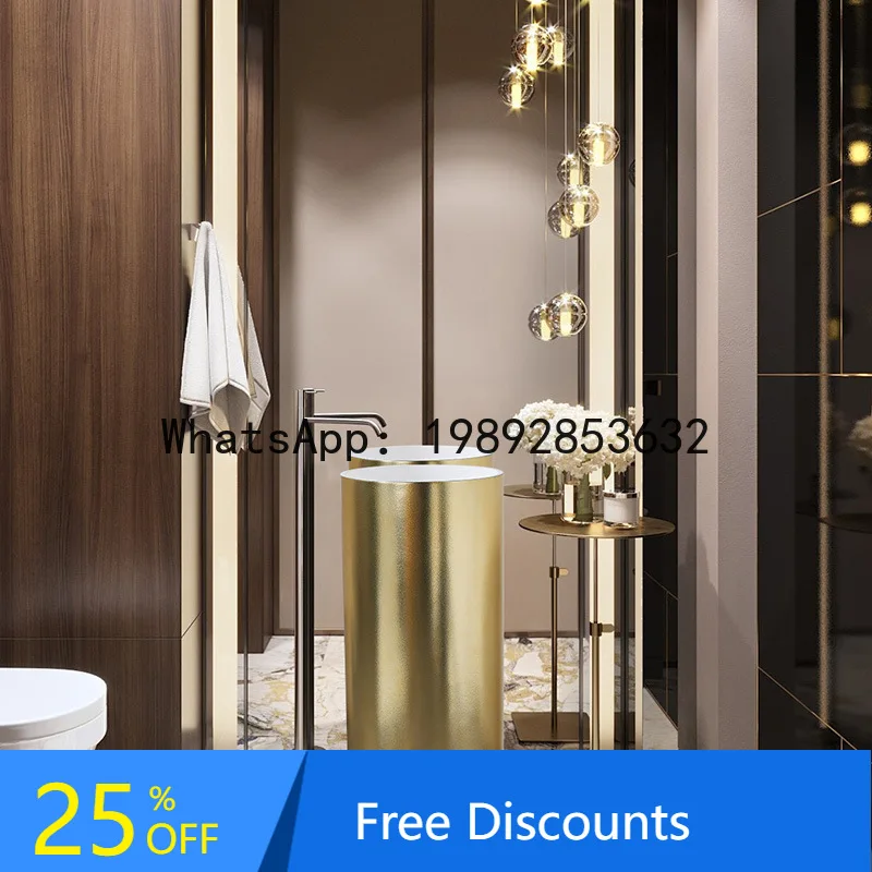 Hotel and Homestay Light Luxury Standing Basin Hotel Integrated Floor-standing Wash Basin Batch