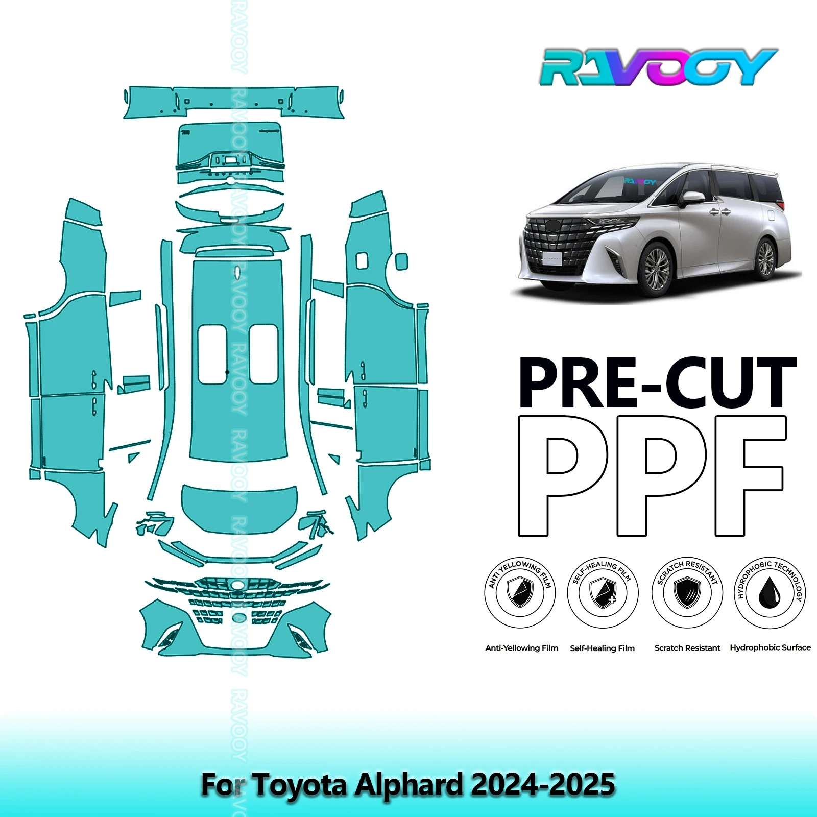 

Car Precut PPF Paint Protection Film Full Vehicle For Toyota Alphard 2024-2025