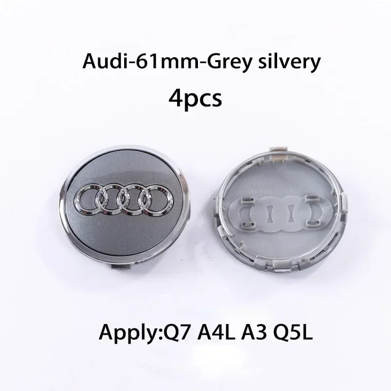 4pcs 60mm 61mm 68mm 69mm Audi Hub Caps Car Wheel Center Caps For Audi A1 A2 A3 A4 A5 A6 A7 A8 S3 S6 Q3 Q5 Q7 Accessories