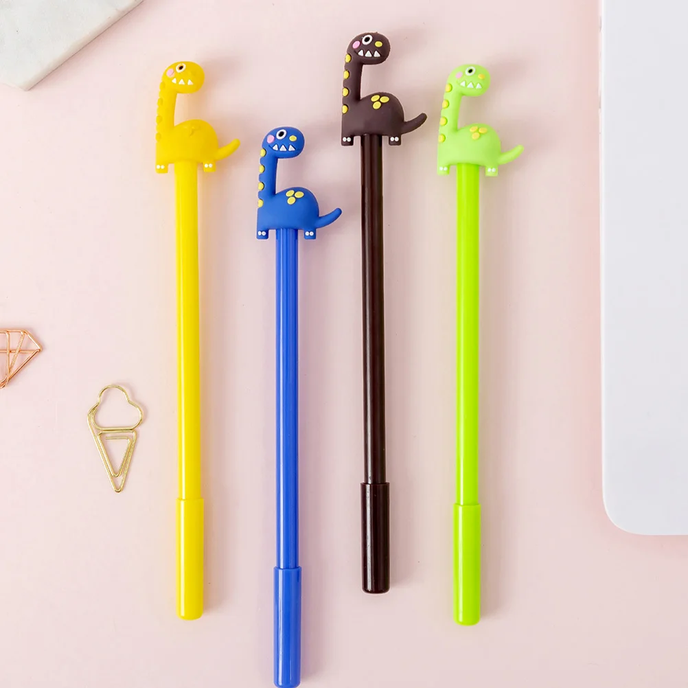 16pcs Gel Pens for Kids with Adorable Dinosaur Design Plastic Stationery Smooth Writing Experience Student Supplies