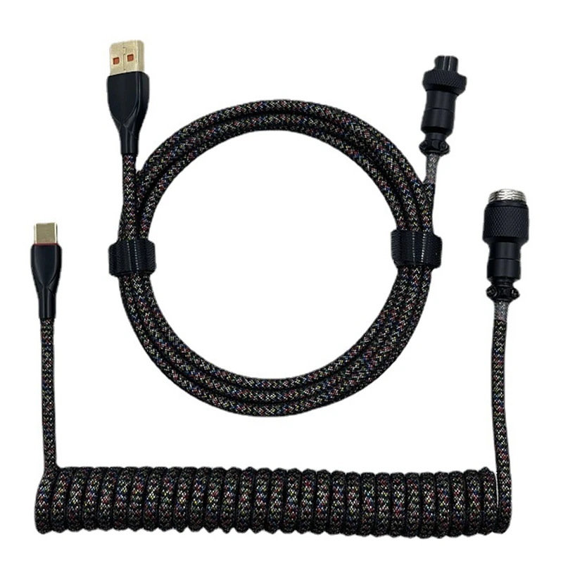 Mechanical Keyboard Cable Aviation Plug-In Cable Spring Cable Game Keyboard Cable Mechanical Keyboard Coiled Cable