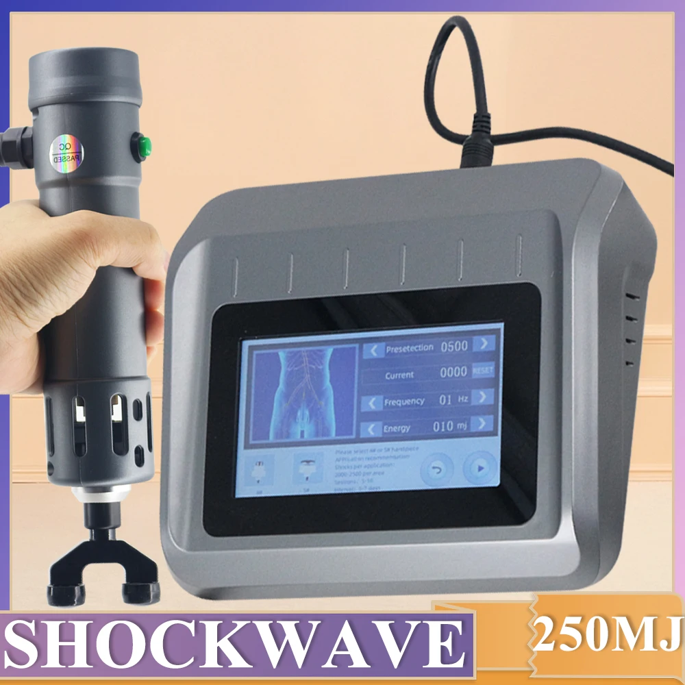 

250MJ Shock Wave And Chiropractic Machine Portable Shockwave Therapy Machine For Tennis Elbow Pain Relief ED Treatment Massager