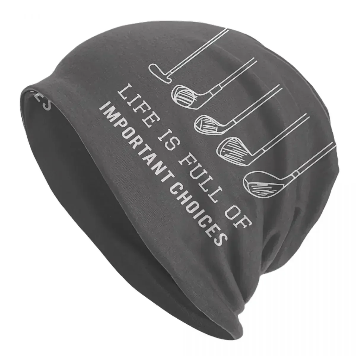 La vida divertida está llena de opciones importantes Regalo de golf para golfistas Gorro de punto cálido Gorro de hip hop Gorros Sombreros para adultos unisex