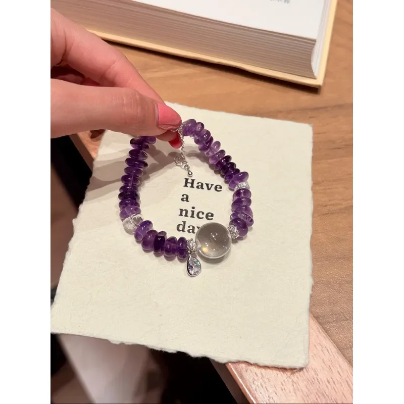 Original natural amethyst septum white crystal ox nostril bracelet nine purple from fire temperament likes fire advanced