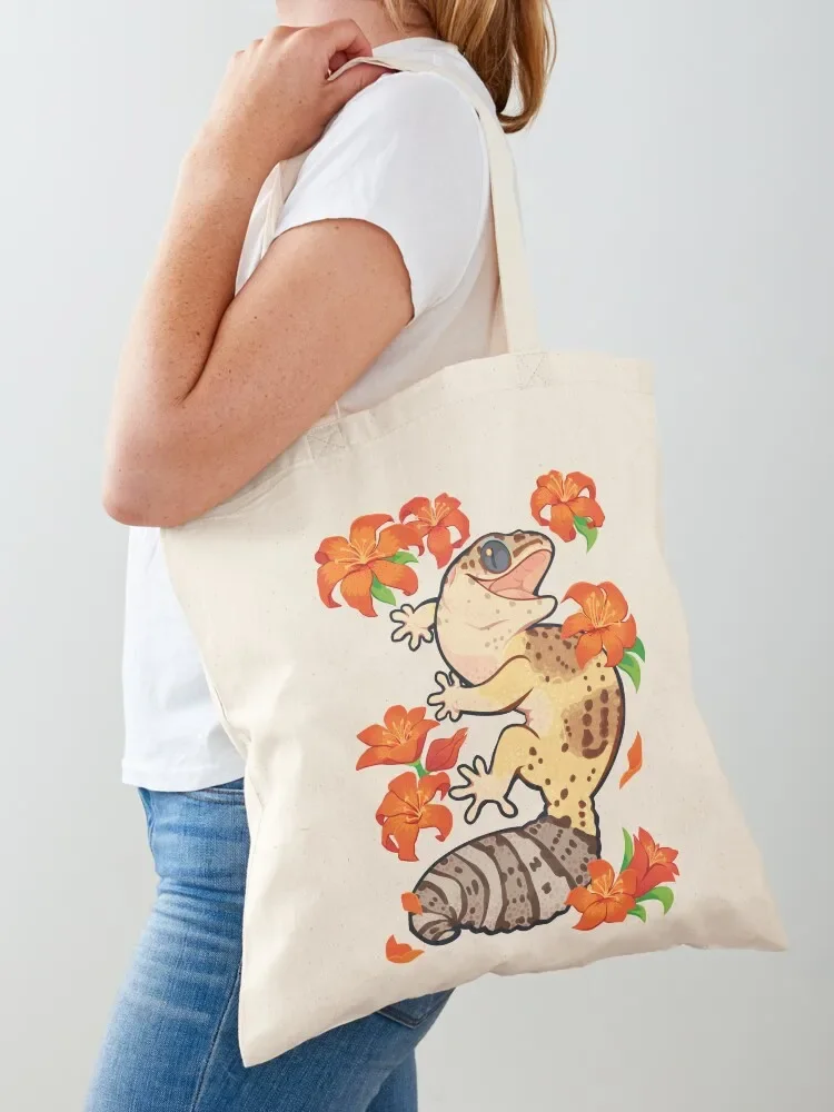 

Fire lily gecko Tote Bag tote bag men's shopping bag Women's shopping Gift