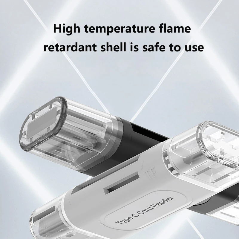 Pembaca Kartu Seluler Multifungsi Empat Dalam Satu USB 2.0 Pembaca Kartu Mini SD TF Penyimpanan Eksternal Hitam untuk Memory Stick