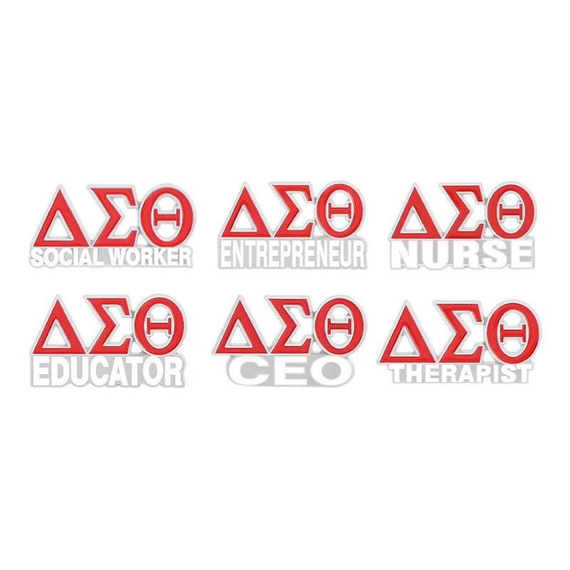 Cartoon English Geometric Metal Accessory Badge Simple red letter brooch Creative clothing accessories Fashion Jewelry Gifts