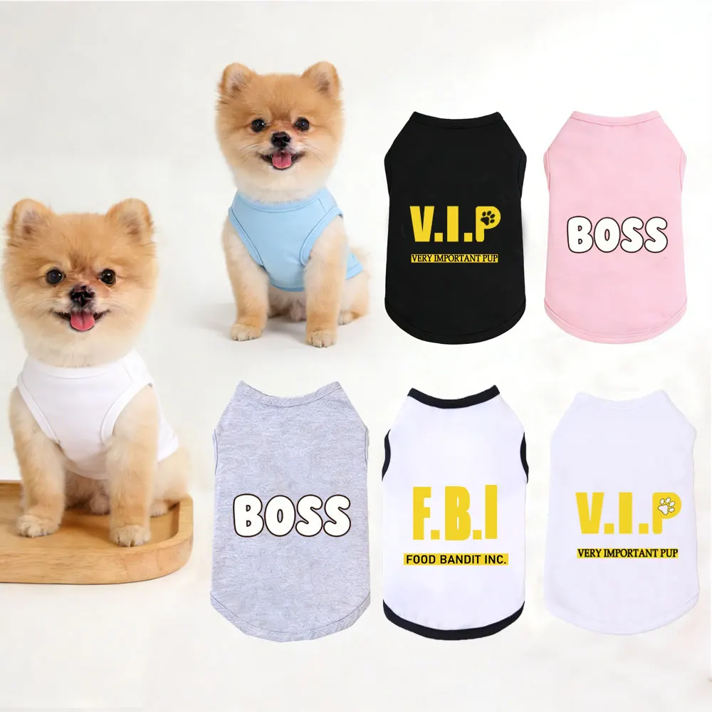 

Pet Summer Vest Dog & Cat Fashion Role-playing Breathable Clothes Bichon Pomeranian Funny Internet Celebrity Slogan Printed