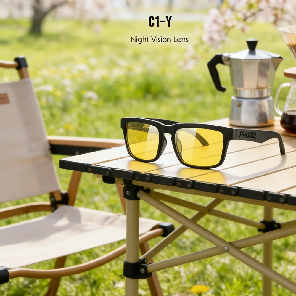 

KDEAM UV Protective Square Sunglasses for Men and Women, Casual Outdoor Sunglasses with Double Zipper Protective Case