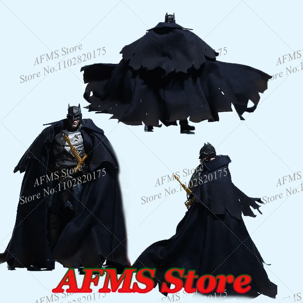 1/12 Scale Collectible Figure Cloak The Middle Ages Steel Dark Knight Batman Clothes Accessory Fit DIY 7Inch Macfarlane Dolls