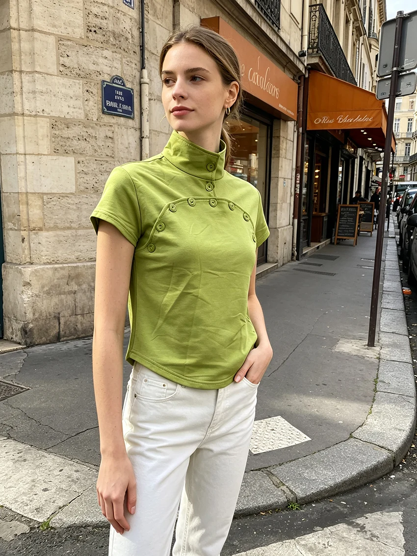Turtleneck Knit 90S - 90s Retro Punk New Chinese Stand