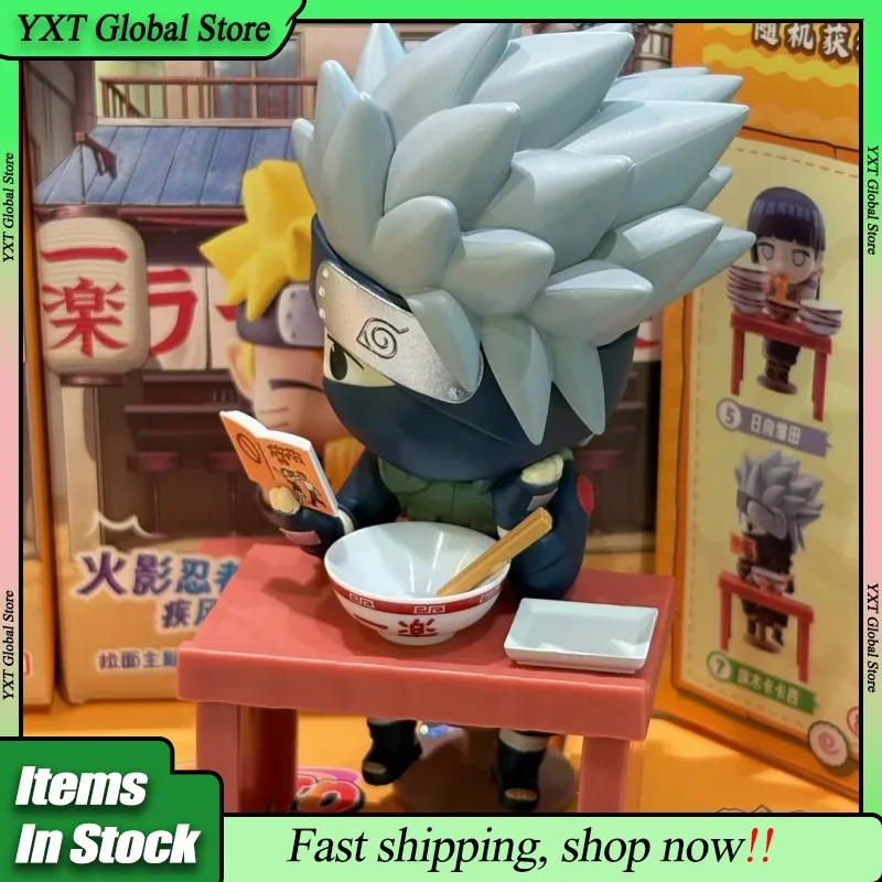กล่องสุ่มฟิกเกอร์อนิเมะ นารูโตะ ชิปปุเด็น ลายบะหมี่ ยี่ห้อ Bandai ตัวละคร อุซึมากิ นารูโตะ และ ซาสึเกะ ของตกแต่งโต๊ะทำงาน ของขวัญคริสต์มาสสำหรับเด็กผู้ชาย