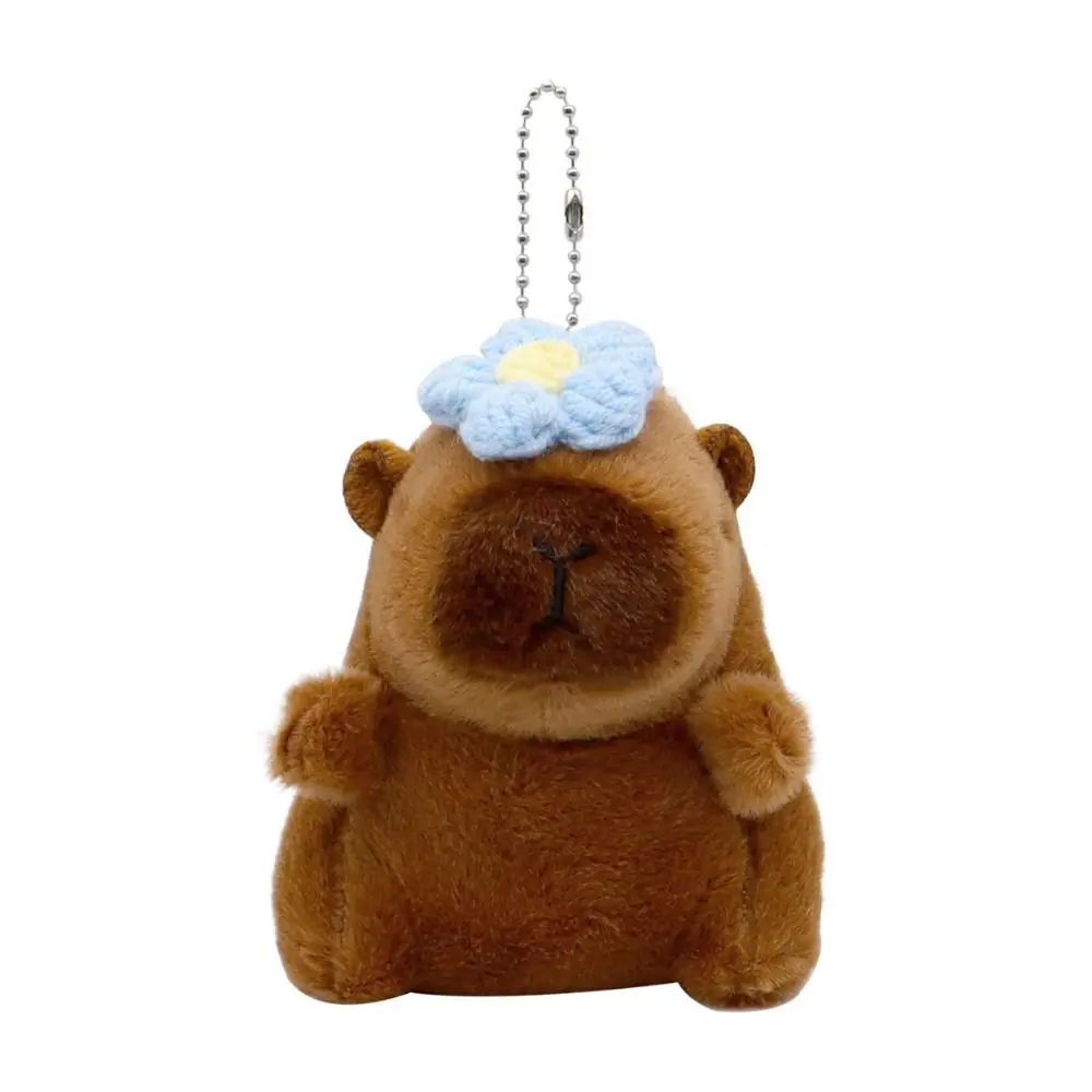 Uroczy breloczek z kapybarą w stylu kawaii, zabawka, symulacja herbaty mlecznej, miękka, puszysta ozdoba do torby.