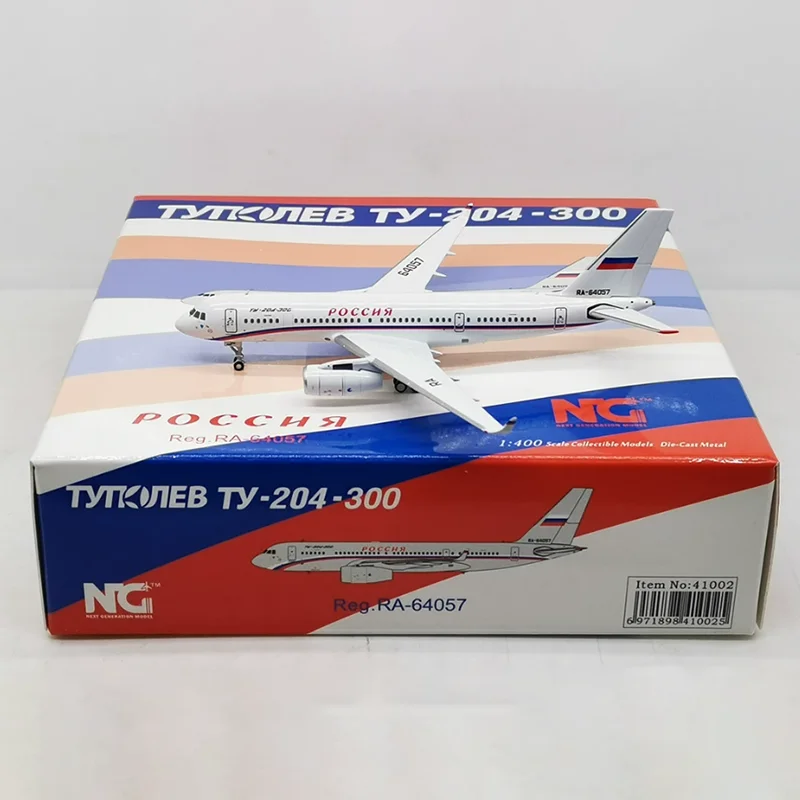 Diecast Alloy Metal 1/400 Scale NG41002 Rossiya Tupolev TU204 TU-204-300 RA-64057 Plane Model Airplanes Toy for Collection