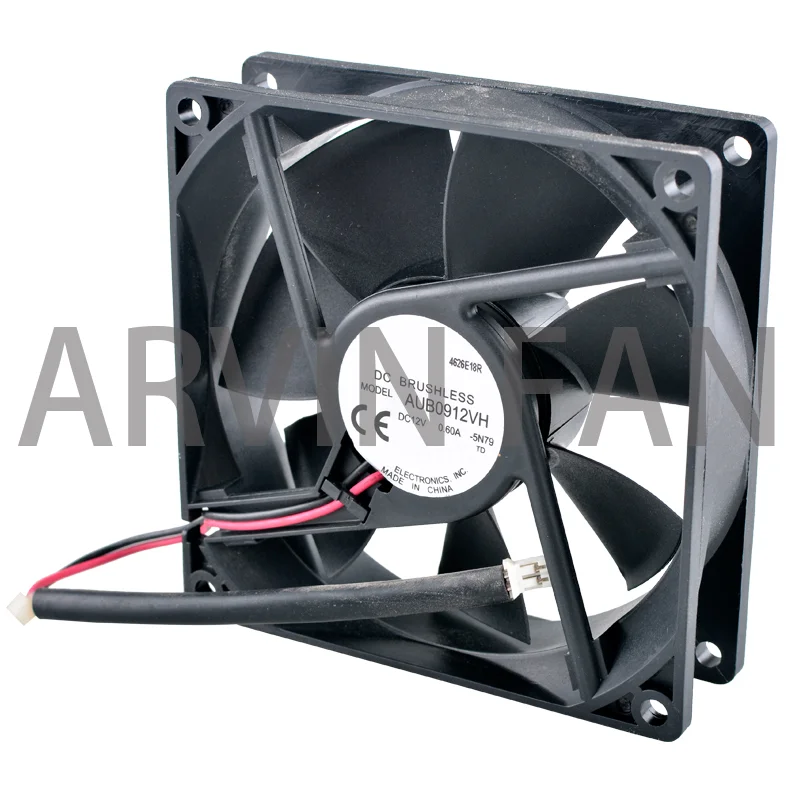 AUB0912VH 9cm 9.2cm 92mm Cooling 92x92x25mm DC12V 0.60A 2lines High Wind Flow Cooling Fan Chassis Power Supply