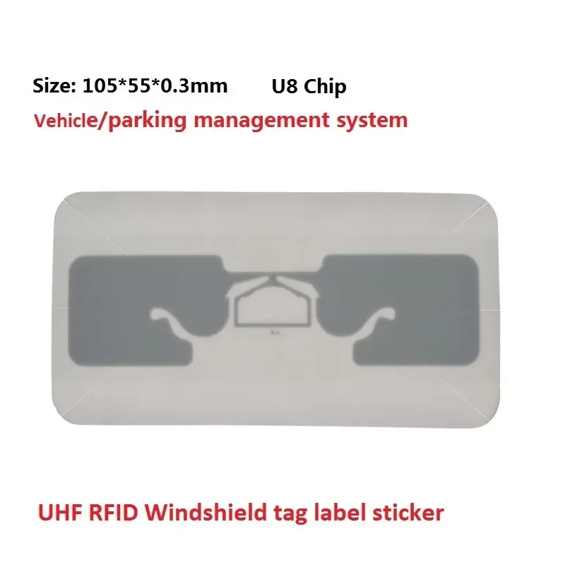 Waterproof UHF RFID Dogbone Access Control System Windshield Tag Sticker UV Proof Sunscreen 860-960MHz Customizable Logo Print