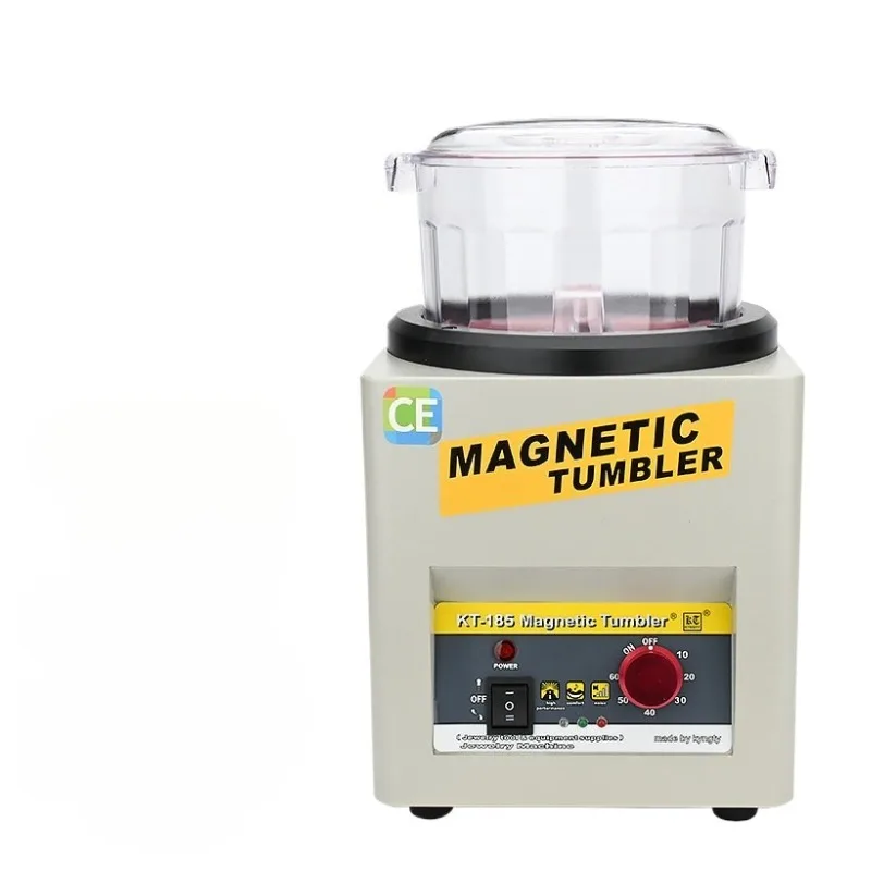 KT-185 Magnetic Tumbler Jewelry Polisher Mini Metal Finisher Finishing Machine AC 220V Gold Precision Parts Polisher