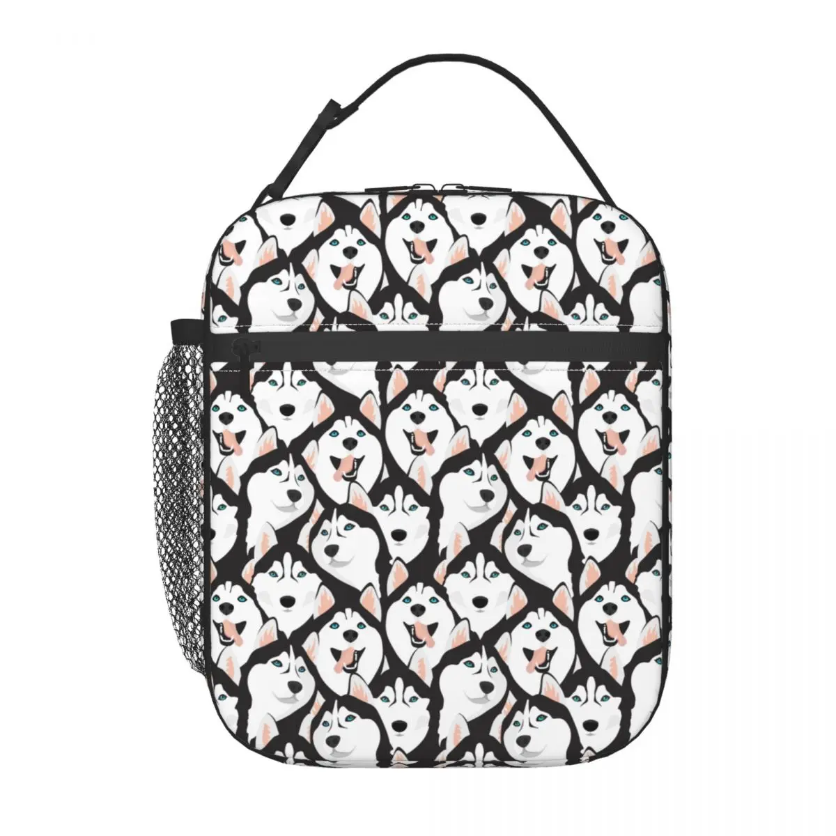 Husky Dogs With Blue Eyes borse per il pranzo con isolamento termico per Picnic borsa per alimenti portatile uomo donna Cooler Thermal Food Box