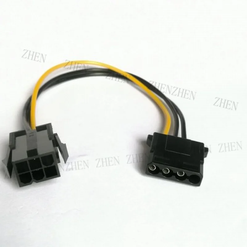 Y Y PCI-E Graphics Video Card 6Pin Female To D IDE 4Pin Power Cable Cord 18AWG Wire