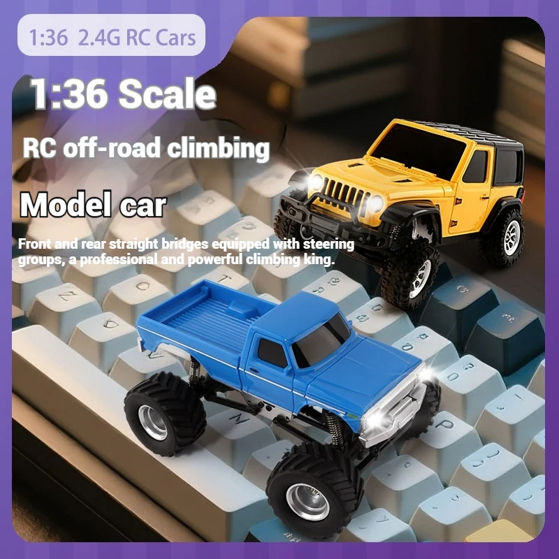 

New 1/36 Full Scale RC Cars 2.4G rC High speed climbing long endurance off-road vehicle Electric light car model Man Toy Gift