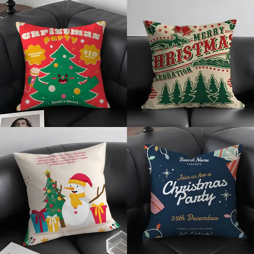 Pretty Christmas Festival Pillow Case Plush Fabric Soft Pillowcase Double Sided Print Cushion Cover Household Gifts