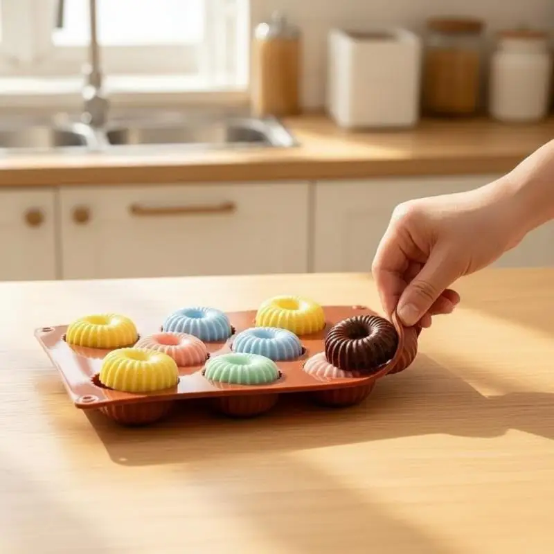 DIY Cookie Pastry Mold Baking Tool Cake Silicone Baking Pan Mould 12 Cavity Nonstick Chocolate Soap Jelly Pudding Muffin Mold