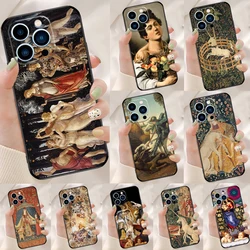 Renaissance art Painting Case For iPhone 15 14 13 11 12 16 Pro Max Mini X XS Max XR SE2 Plus Shockproof Soft Back Cover