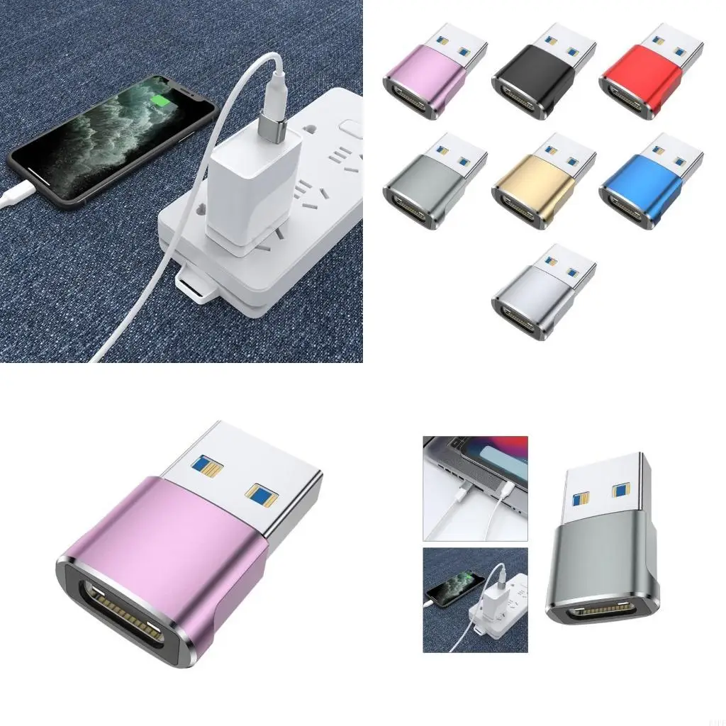 E1PF USB3.0 Male to Type C Female Adapter Fast Data Transfer, 3A Charging Connectors