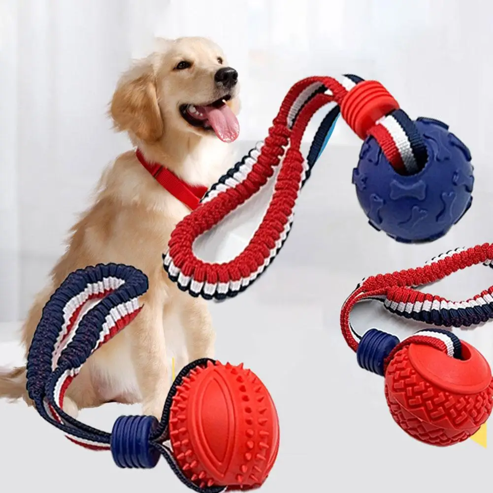 

Dog Ball Toys Bouncy Rubber Ball Chew Toys Pet Dog Toy Ball With String Interactive Toys For Big Dog Puppy Games Toys ﻿ A7X3