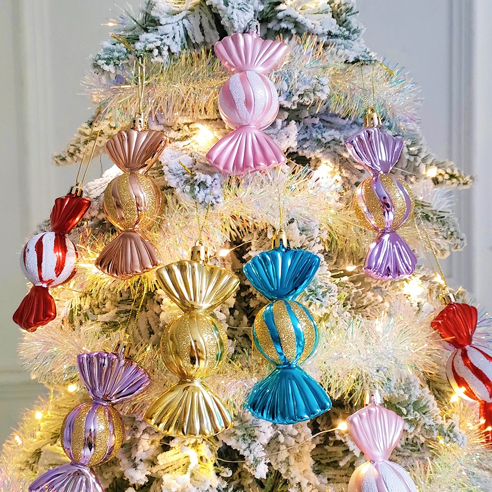 3pcs/Box Christmas Candy Balls Ornament Balice Candy Shapes Xmas Tree Hanging Pendants Home Party Navidad Christmas Decor 2025