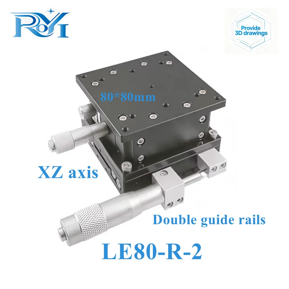 XZ Axis 80x80mm Sliding Stage Displacement Lift Platform Double Guide Rail XZ80-L-2 LE80-L-2 for Precision Motion Applications