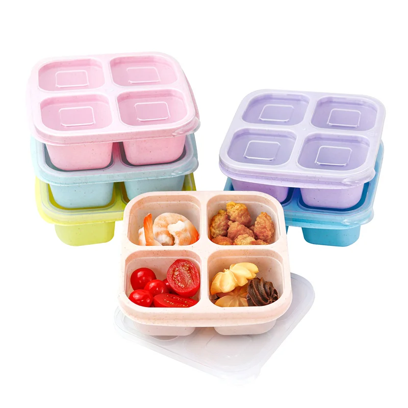 

Four Transparent Lunch Boxes With Dried Fruit Boxes Snack Plates Tea Lunch Boxes And Preservation And Insulation Lunch Boxes