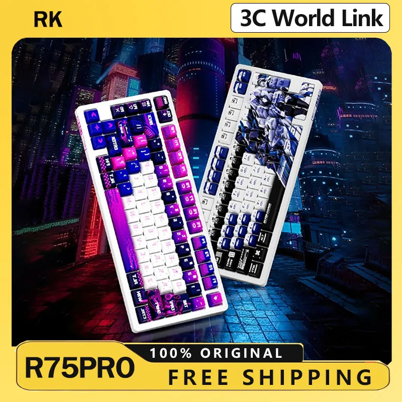 Rk R75pro 磁気スイッチメカニカルキーボード シングルモード 有線 0.1ms 低遅延 RT0.005mm ホットスワップ ノブ付き ゲーミングキーボード PC