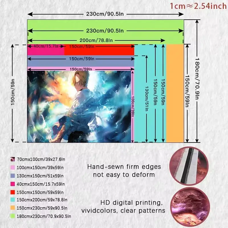 1PC Anime Blonde Charakter Tapisserie Lebendige Abstrakte Blau Gelb Orange Hintergrund Wand Kunst für Schlafzimmer Wohnzimmer Wohnkultur