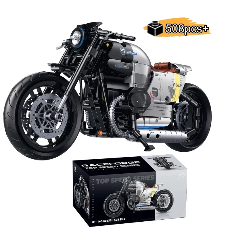 New High-quality 1:8 Technical motorcycle Model Building Block Assembly Unique Toys birthday Christmas gifts For Adults Kids