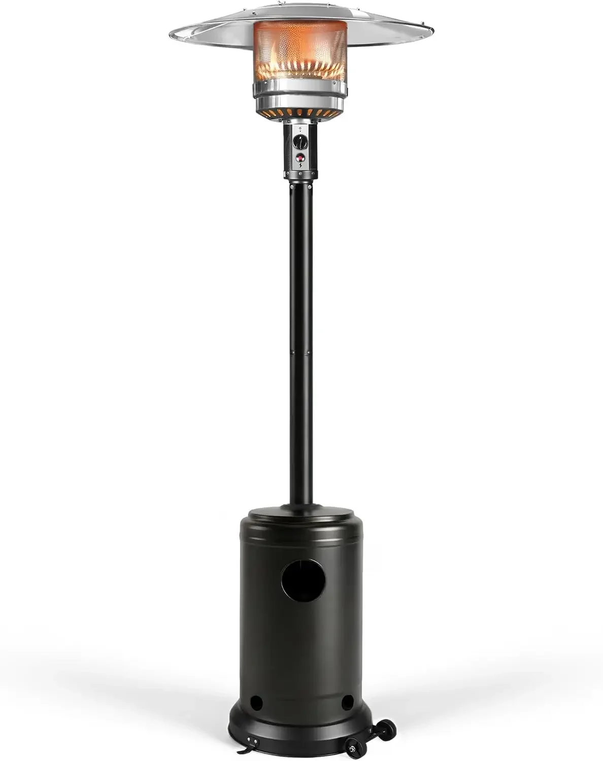 Ignovate 50,000 BTU Outdoor Propane Patio Heater with Wheels – Durable Powder-Coated Steel Gas Heater with Easy Ignition & Safet