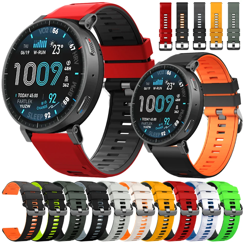 Bracelet de sport en Silicone pour Amazfit Active Max, 48mm, 22mm, pour Amazfit Balance 2/Bip 6 5 UNITY/GTR 4 3 2 GTR, ceinture 47mm