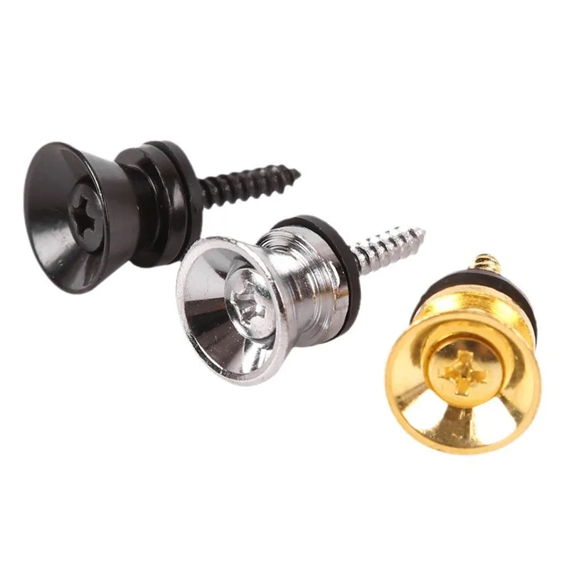 Replacement Guitar Strap Locks Parts Chrome Belt Lock Buttons Buckle Guitar Accessories Gold Silver Black Color - Image 4