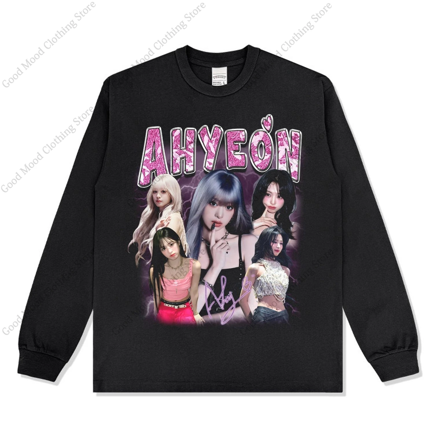 AHYEON Print Sweatshirt BABYMONSTER Kpop Fashion Trend Pullovers Hoodie Street Autumn Winter Warm High Quality Thick Sweatshirt