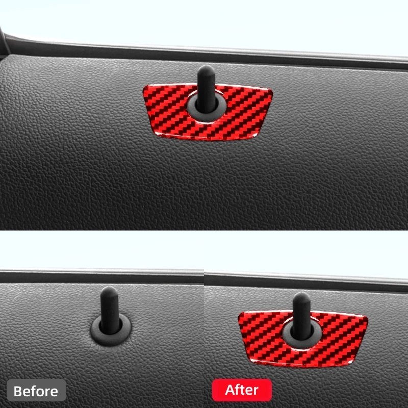 Carbon Fiber for Ford Explorer 2013-2019 Car Accessories Interior Car Door Locks Decoration Cover Trim Sticker Decal Frame