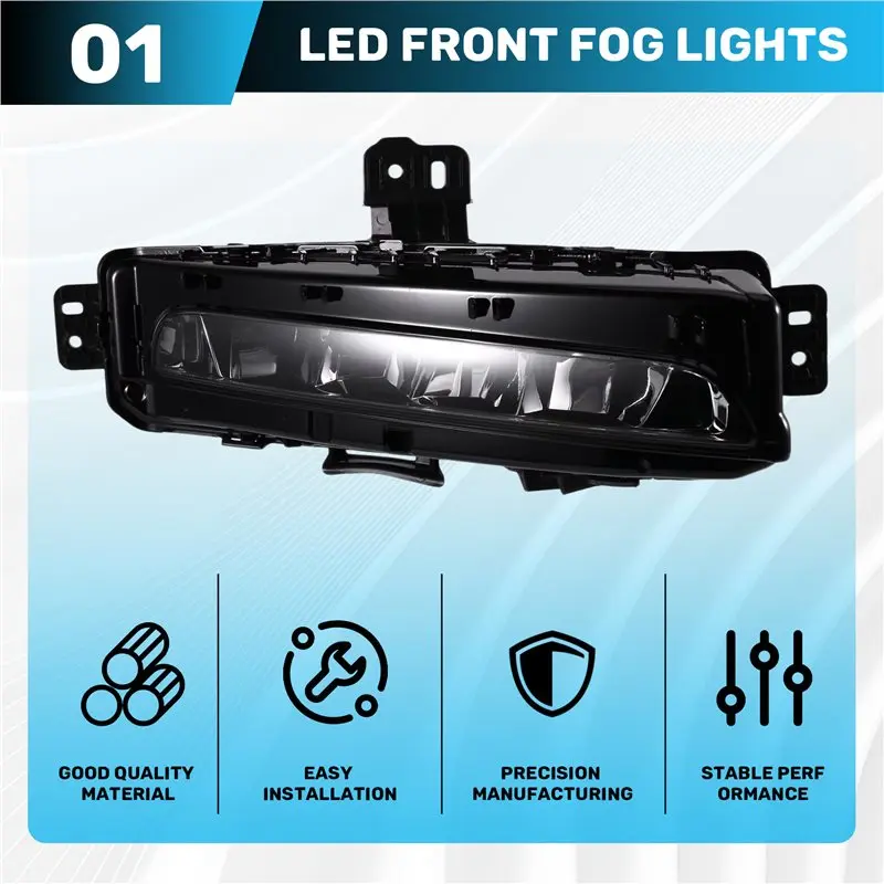 Stablize LED Front Fog Lights Driving Lamp Assembly For Jeep Grand Cherokee 2022 Through 2024 Models
