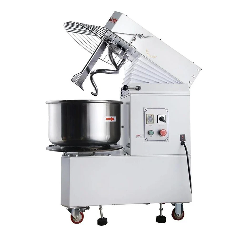40 Liters Pizza Dough Mixer Commercial Spiral Dough Mixer with Lifting Head and Removable Bowl