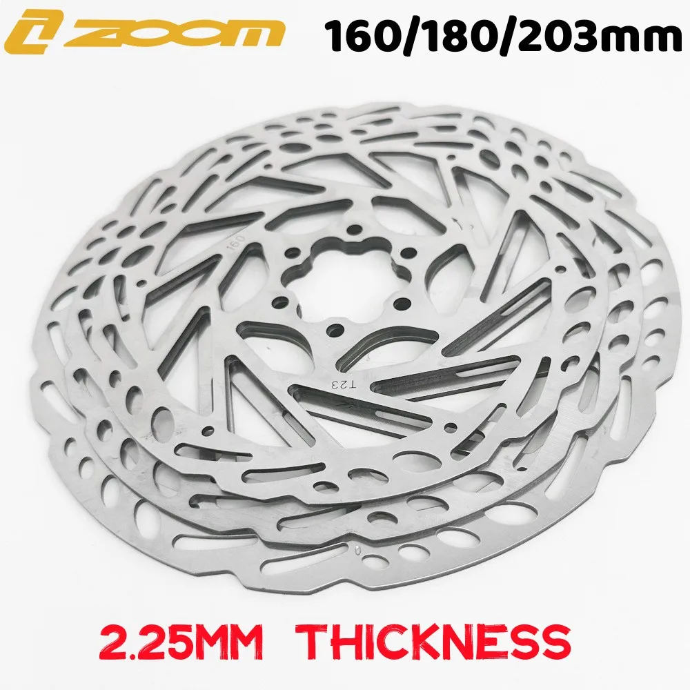 ZOOM 2.25mm Thickness Electric Bicycle Disc Brake Rotor Thickened High Strength  160/180/203mm Brake Disc For Motorcycle E-Bike