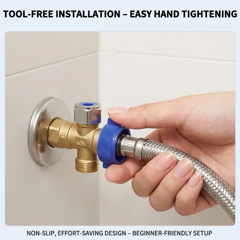 304 Stainless Steel Braided Water Inlet Hose Flexible Connector with Safety Wrench for Toilet Faucet Water Heater 20cm-120cm Kit