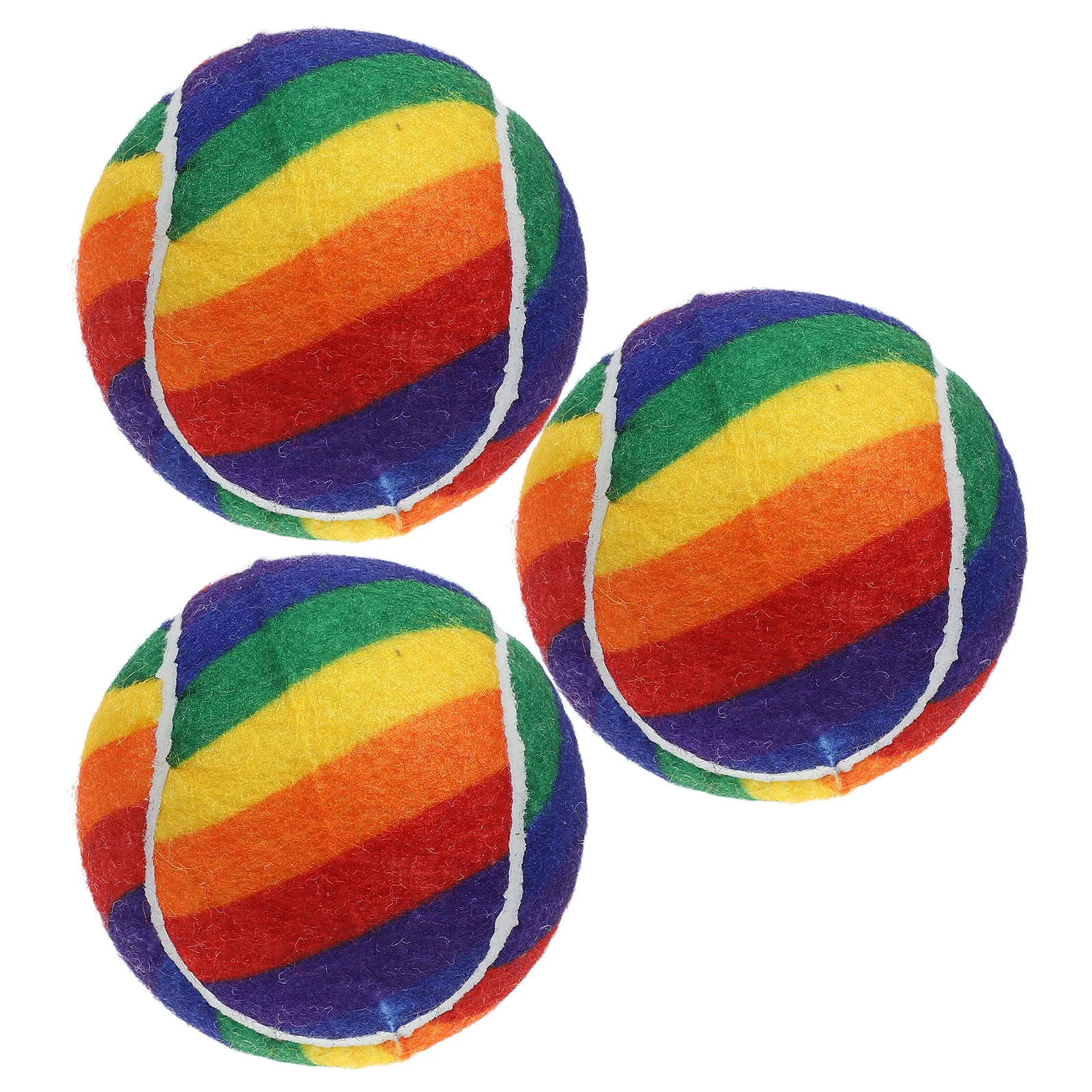 

Rainbow Tennis Interactive Rubber Ball Colorful Balls Colored Elastic Heavy Duty