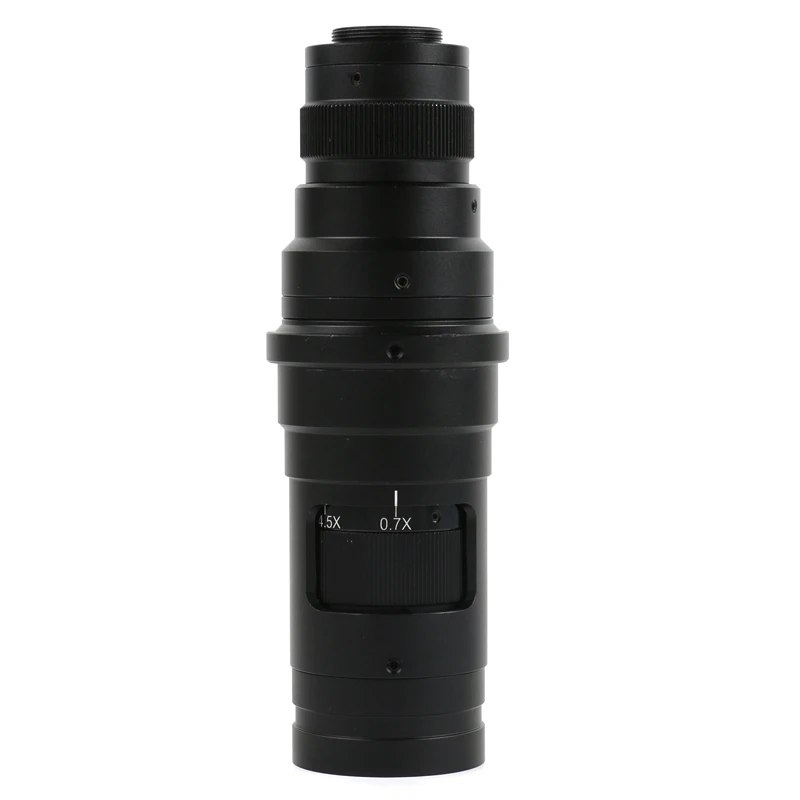 200X Adjustment C mount Lens 0.7-5.0X Zoom Coated Optical Glass Industrial Monocular Lens For Phone Repair PCB Soldering observe