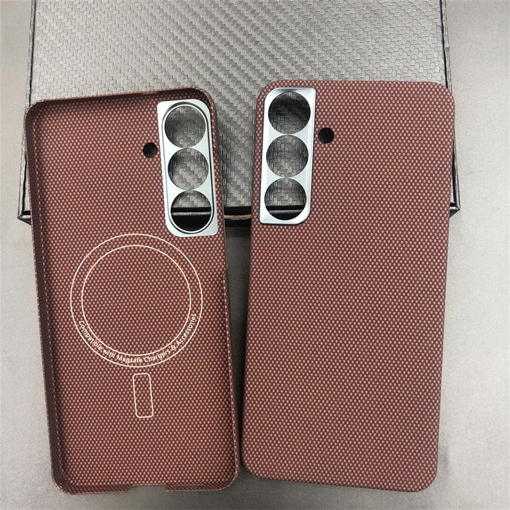 Carbon Fabric Fiber Aramid For Magsafe Case For Samsung Galaxy S25ultra Magnetic  Shell For  Galaxy S25/S25plus Case