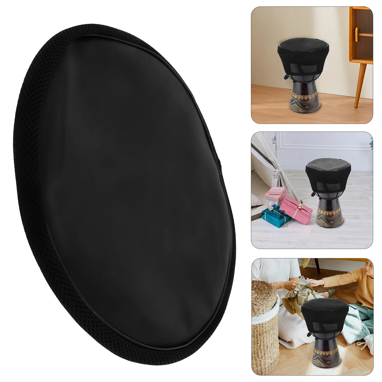 

Djembe Drum Hat Thickened African Cap Skin Cover 3600X3600X150CM Accessory Protective Black Style